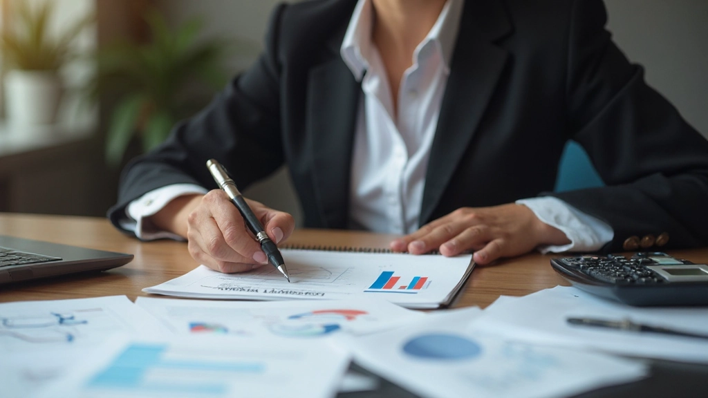 Финансовый консультант разрабатывает инвестиционный портфель с диаграммами распределения активов